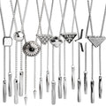 Men's and Women's Fashion Long Sliding Pendant Stainless Steel Polo Necklace New Accessory with Shirt and Tie