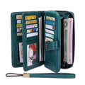 Fashion Women Ladies RFID Blocking Leather Purse Large Capacity PU Long Zipper Wallet with Handle