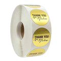 500pcs Stickers Per Roll Thanks Round Circle Small Gold Sticker Baking Decoration Thanks for Your Business Handmade Label Seal