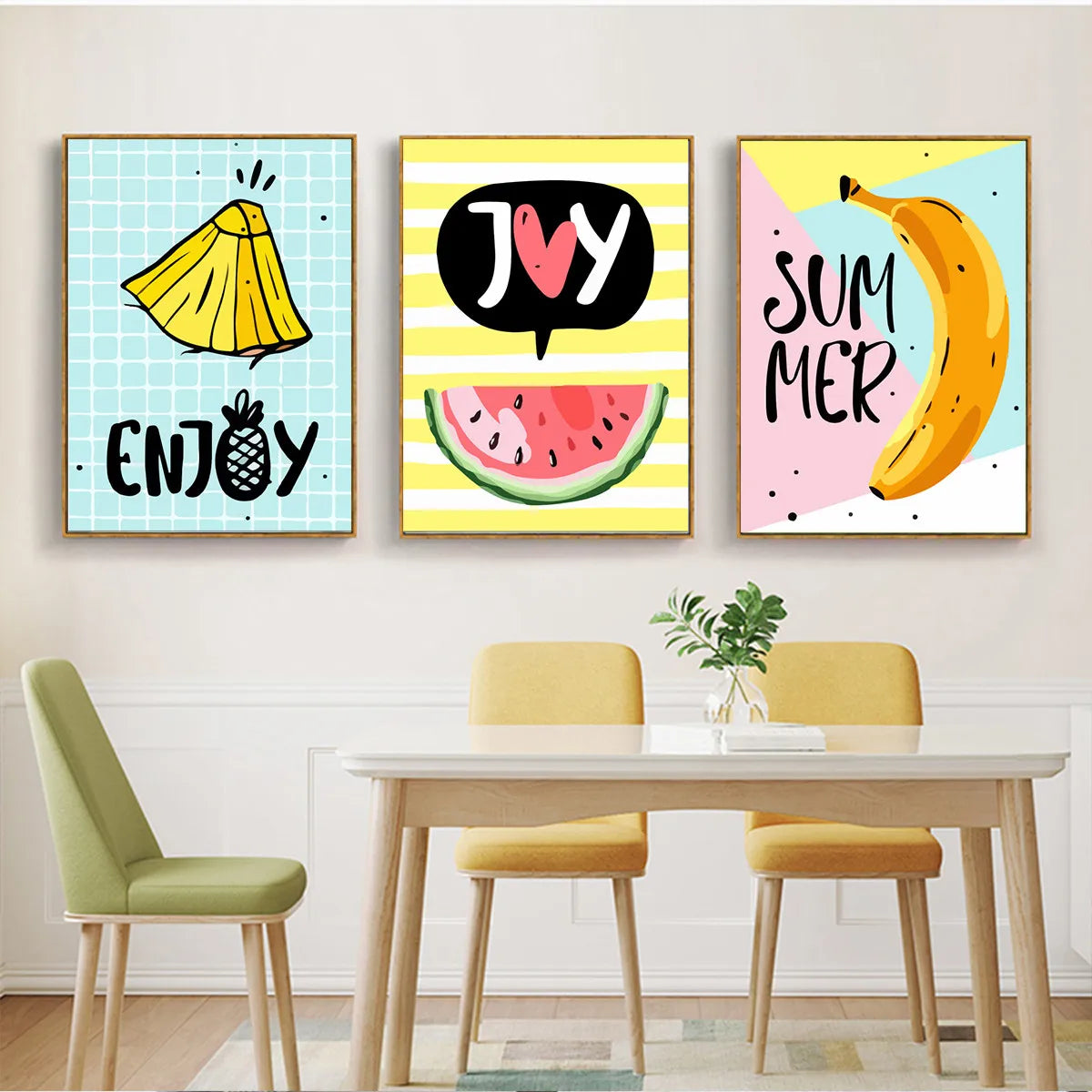 Cartoon Fruits Canvas Art Print Poster Unframed Picture Wall Kids Room Decor