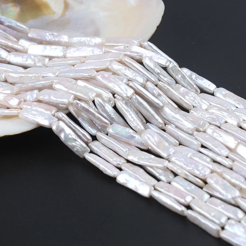 Zhuji Wholesale Biwa Baroque Shape Freshwater Pearls Strands 6-8mm 20-24mm Natural White Loose Pearls for Jewelry