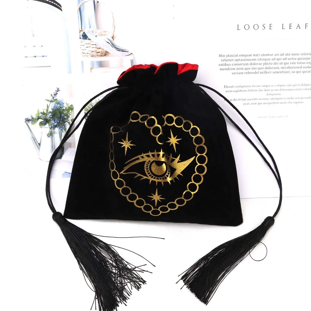 Custom Gold Logo Printed Velvet Drawstring Wedding Party Gift Packing Bag Black Luxury Velvet Jewelry Dust Bag Pouch