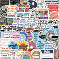 50PCS Inspirational Rock and Roll Music Theme Sticker Vinyl Mental Health Awareness Psychology Sticker
