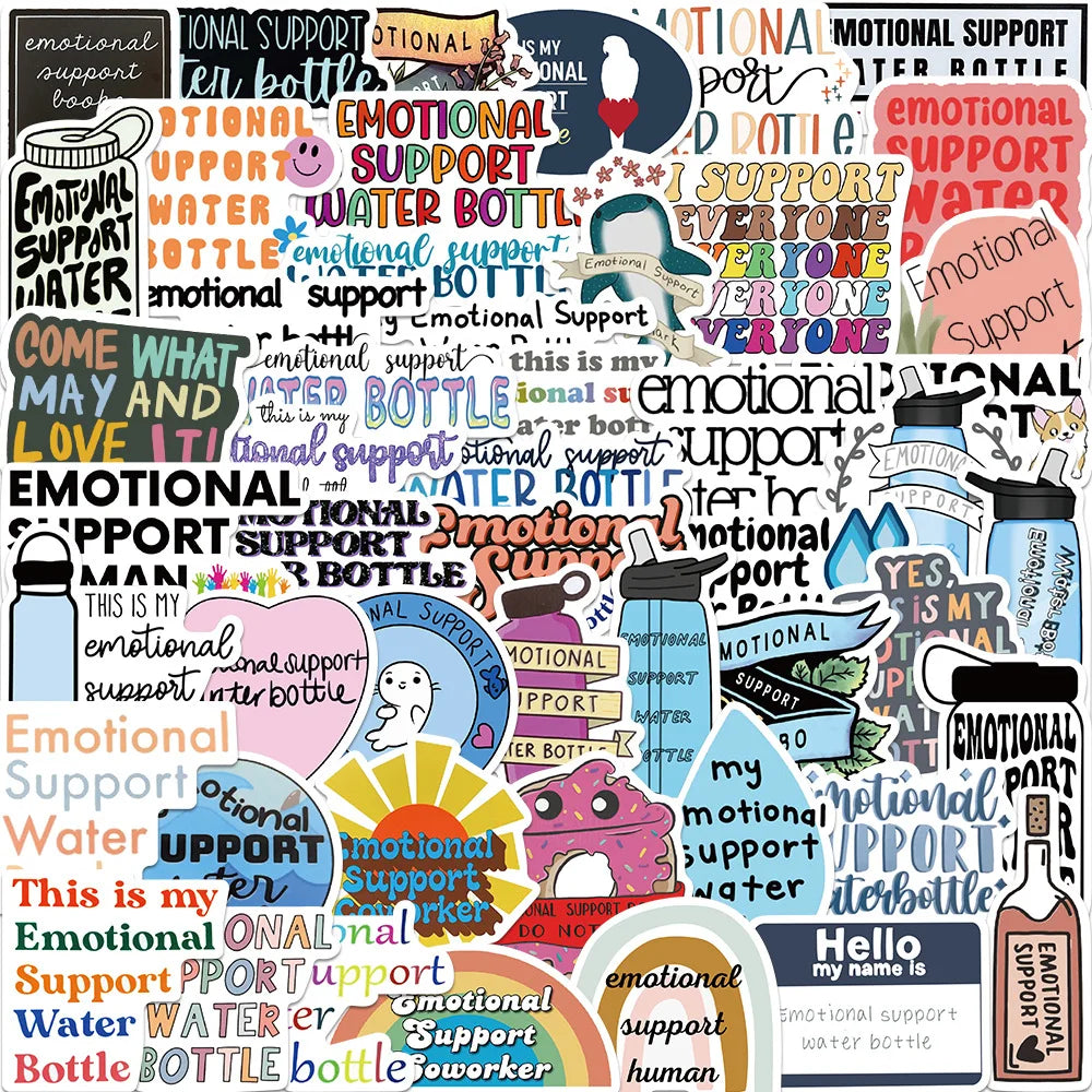 50PCS Inspirational Rock and Roll Music Theme Sticker Vinyl Mental Health Awareness Psychology Sticker