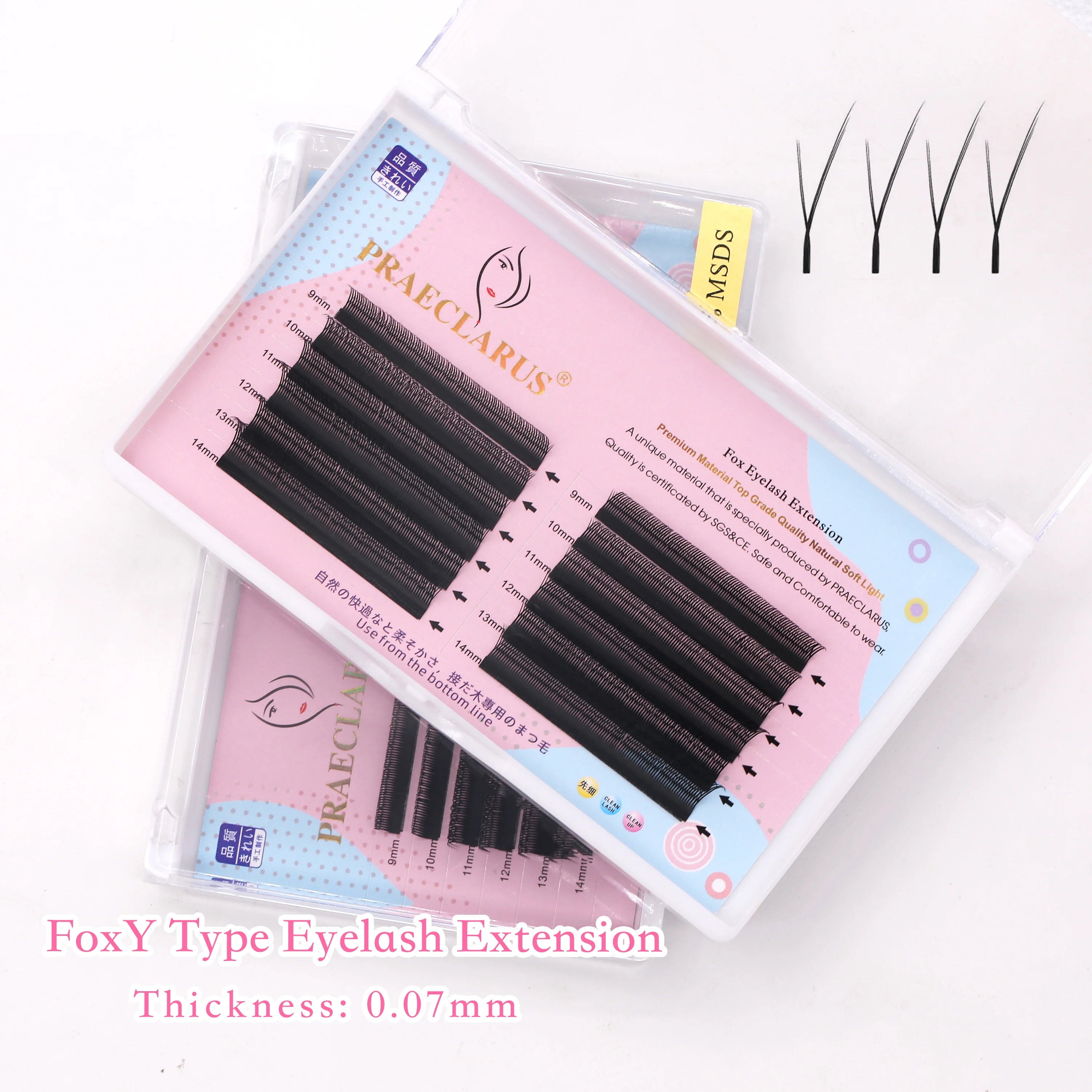 Private Label Handmade Volume Wispy Yy 3d 4d 5d 6d Premade Fan Eyelash Extension Trays W Lashes