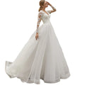 Mermaid Wedding Dresses Bodycon Wedding Dress Luxury Lace Simple V-neck Long Train Long Sleeve Wedding Dress
