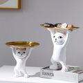 Creative Home Living Room Decoration Watch Key Storage Tray Table Ornament Black White Cat Tray for Home Decor Holiday Gift