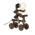 Industrial Iron Metal Robot Pipe Desk Table Lamp Classic Home Decor with Classic Style Glass Material Wall Usage