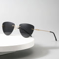 Triangle Retro Square Cateye Women Sunglasses Trendy Style Rimless Black PC Candy Color Sunglasses