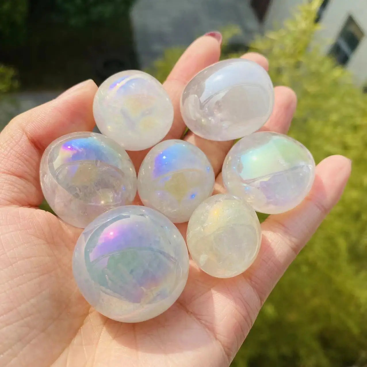 2-3 cm Wholesale Crystal Crafts Polish Aura clear Quartz Tumbled Healing Stones for Decoration