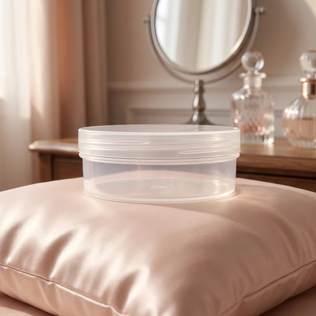 Empty 4oz 100ml Ins Style Plastic PP Nature Color Slime Containers Jar Flat Cap Lid Jar Slime Container for Slime Containers Jar