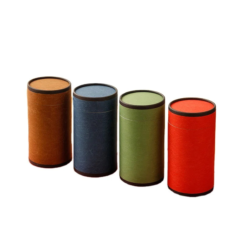 High End Logo and Design Printable Round Cardboard Kraft Paper Tube Full Printed Gift Packaging Cylinder Cardboard Tea Box