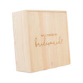 Wooden Crafts Natural Brown Pine Wood Decorative Tabletop Keepsake Proposal Box with Sliding Lid