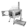 Outdoor Camping Tent Wood Stove Ultra Light Portable Foldable Stainless Steel Silver High Temperature Coated