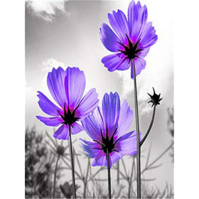 Purple Flower Diamond Painting Flower Wall Painting Full Drill Embroidery Round & Square Diamond Painting Kit