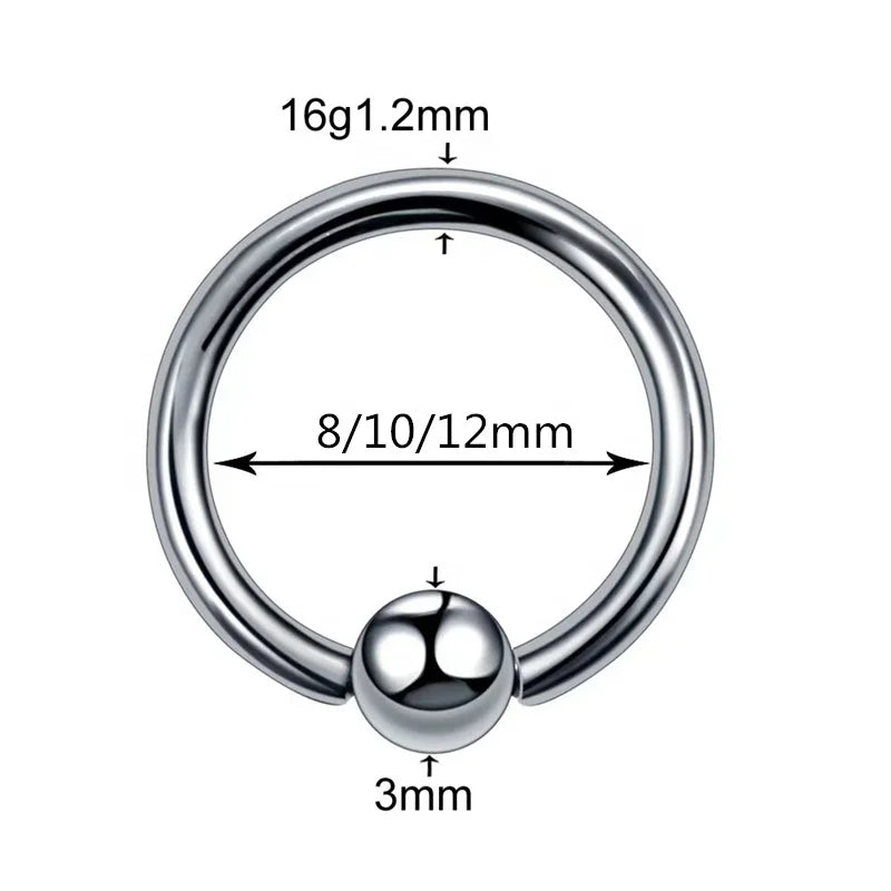 F136 Stainless Steel Hoop Nose Ring BCR Ball Nose Rings BCR Body Piercing Small Gauge Captive Bead Rings Ear Ring Piercing