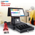 CARAV Wholesale Price POS Windows Terminal 15/15.6 Inch System Dual Screen POS System for Restaurants with 80mm Thermal Printer
