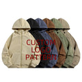Men's Warm 600grams Fleece Hooded Sweatshirt High Weight Soft 95% Polyester 5% Spandex No Drawstring Zip up Hoodies
