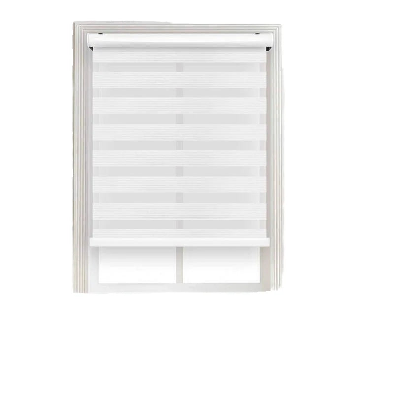 AURA SHADE Zebra Vertical Blinds Electric Motorized Built-In Plain French Style Fabric Customizable Sun Shading Indoor Outdoor