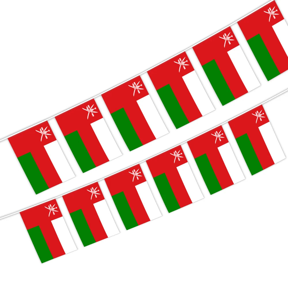 Wholesale 5.5x8 Inches Oman String Bunting Flags for Indoor and Outdoor Decoration(20pcs/set)