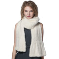 MWFur Female Winter Women Scarves Mink Fur Scarf Thick Fur Hand Knitted Long Mink Fur Scarves
