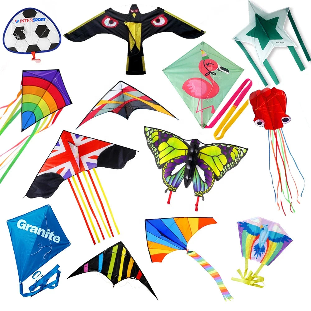Hot Sale Easy Flying Kite for Kids Outdoor Toys 190T Polyester Fabric PE Handle 30m Line Delta Eagle Design Direct Wholesale