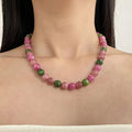 2025 Light Luxury Fashion Colorful Jewelry Seed Bead Friendship Tourmaline Healing Crystal Bead Necklaces for Women