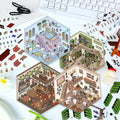 Korean Miniature Scene Stickers Make Your Own Shop Sticker Kawaii Stationery Transparent Decorative Sticker