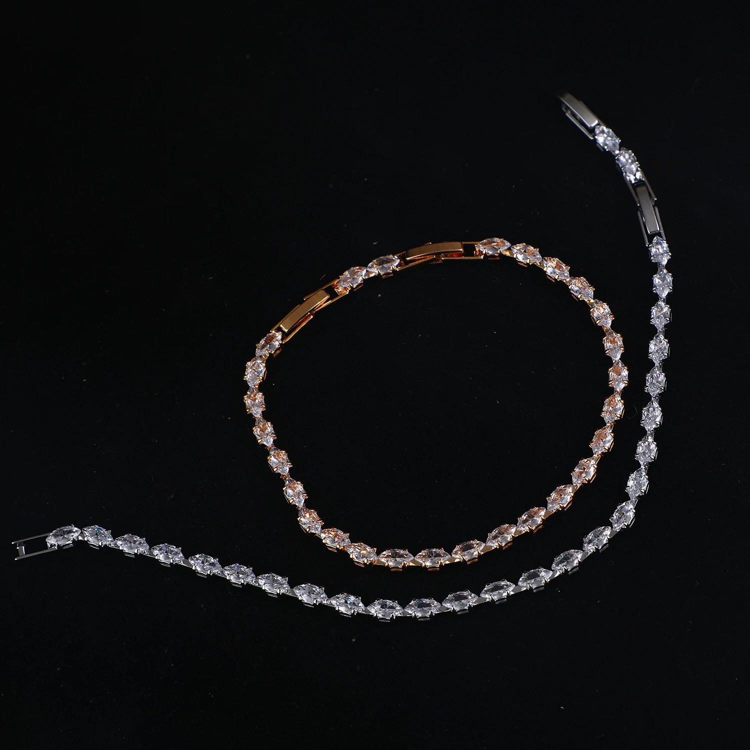 Fashion Bling Full Zircon Luxury Crystal Bracelet Metal Chain Non Tarnish Jewelry Bracelet for Women