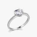 Ailmay 925 Sterling Silver Forever Love Dazzling Shiny Heart CZ Finger Ring for Women Wedding Engagement Fine Female Jewelry
