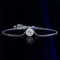 GRA Certified Moissanite Diamond Charm Bracelet 925 Sterling Silver Chain Bangle Wrist Band Fine Jewelry Bracelet for Women
