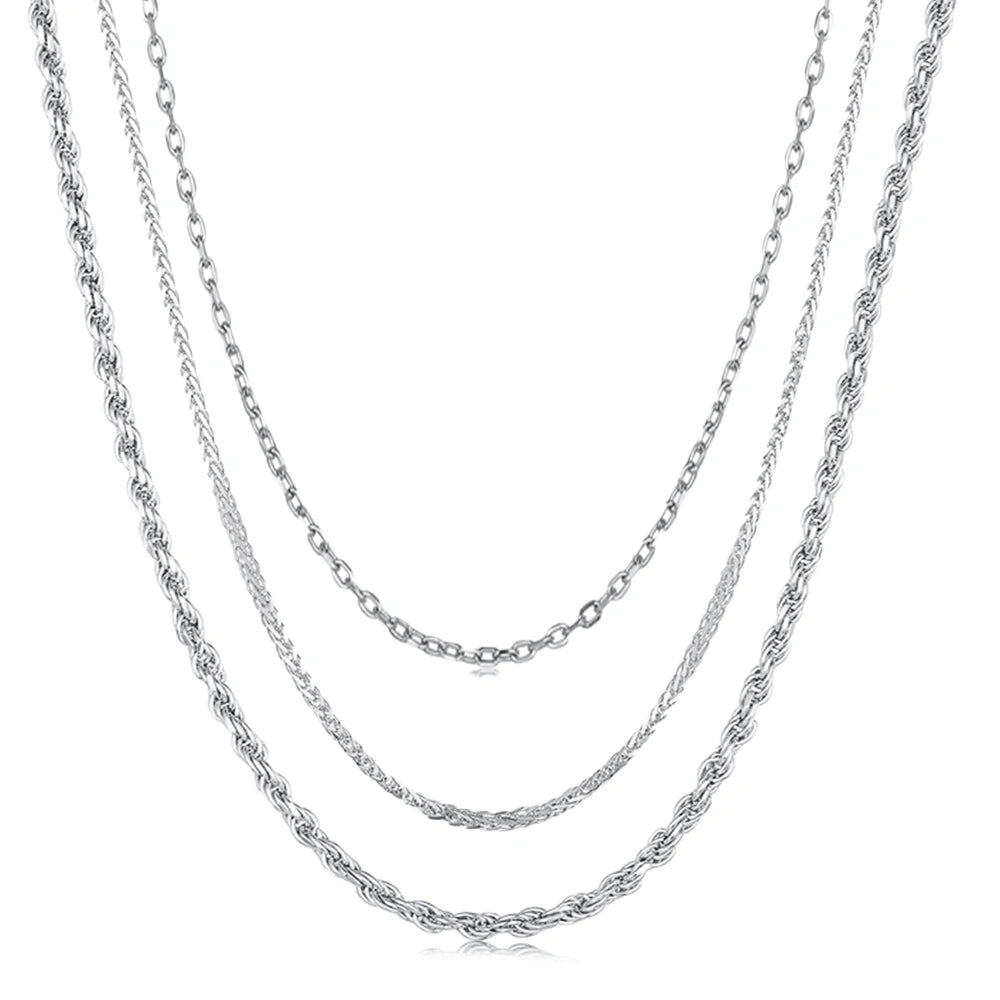 Jiangyuan Popular Simple Design S925 Sterling Silver Custom Jewelry Twisted Basic Chopin Chain Necklace for Women Jewelry