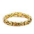 KALEN Stainless Steel Bali Bangle Men's Bracelets Byzantine Chain