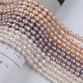 Natural Cultured 7-8mm Rice Pearl Beads Freshwater White Pink Purple Loose Pearls for Sale