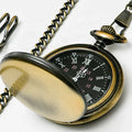 Japan Movt Quartz Golden Glossy Cheap Custom Design Your Own Men's Silver Quartz Black Vintage Necklace Clock Pocket Watch
