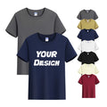 Wholesale 220G Heavyweight 100% Cotton Round Neck T-Shirt Custom Silk Screen Printing Design Blank Men's Oversized Tshirt