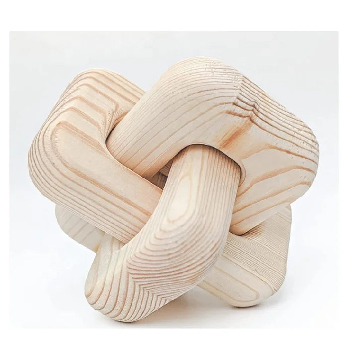 Living Room Table Shelf Decoration  Wooden Knot Coffee Table Decor Wood Chain Link