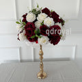 Customized Preserved Cream Burgundy Color Roses Wedding Flowers Centerpieces for Wedding Table Backdrop Decoration