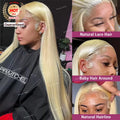 613 Honey Blonde 4x4 Lace Front Human Hair Wigs Colored Straight Transparent Frontal Wig for Women Can Buy 30 40 Inch