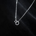Fashion Cubic Zirconia Geometric Necklace 925 Sterling Silver Interlocking Circle Square Pendant Necklaces Jewelry for Women