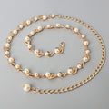 Ladies Metal Belt with Pearl and Skirt Fine Decorative Waist Chain Fashion Style Ladies Accessories