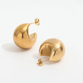 JOOLIM Jewelry PVD  Gold Plated Hollow Chunky  Stainless Steel Hoop Earring for Women