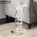WISEMAX FURNITURE Modern Living Room Furniture Designer Acrylic Side Table Rectangle Pile up Transparent Tea Table for Sofa Side