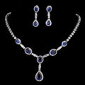 2022 Tiktok Shiny Crystal Wedding Jewelry Set Bridal Necklace Earrings Large Water Drop Zircon Jewelry Set for Women