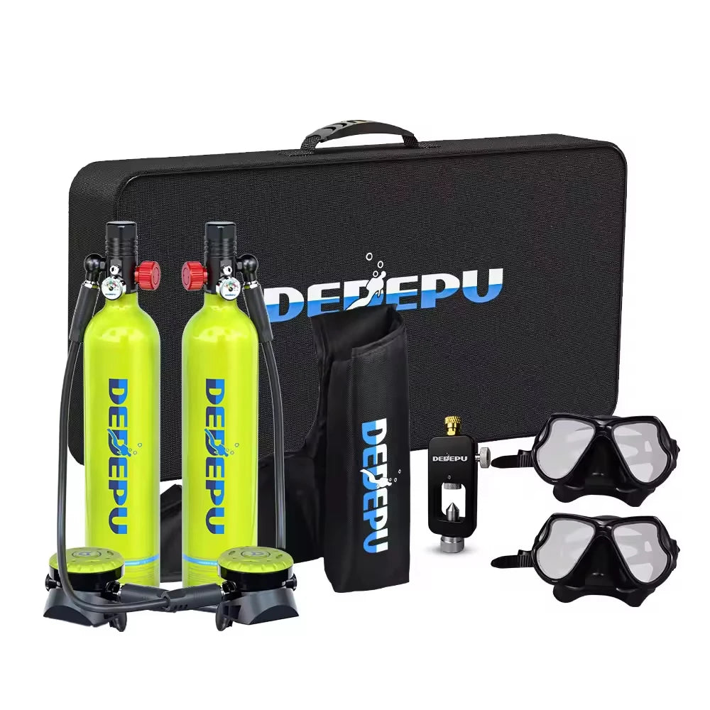 1L Two Diving Oxygen Cylinders Fire Backup Air Source Portable Oxygen Tank Under Water Sport Small Scuba Diving Oxygen Cylinder