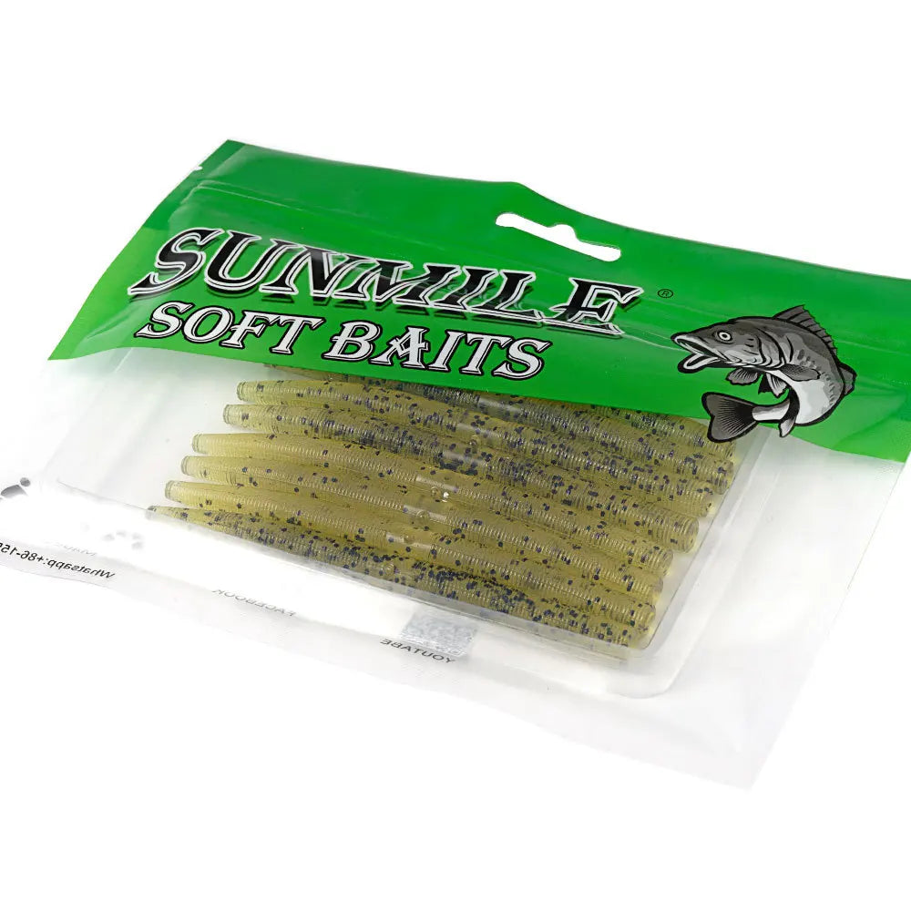 SNEDA Newbility 8cm/2g  10.5cm/4g Glitter Fluorescent Soft Plastic Lures Bass Fishing Senko Grubs Worm Bait Fishing Lure