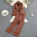 Women's Sets Autumn Fashion Coat High Waist Elegant Pants Two Piece Set Ropa Wholesale