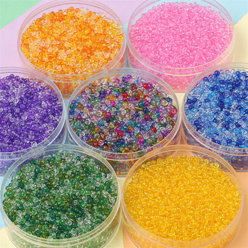 New Design Clear Lacquer Glass Seed Beads 2mm/3mm/4mm DIY Necklace Bracelet Earring Jewelry Accessories 10g/bag