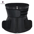 High Compression Girdle With Custom Logo Plus Size Glitter Latex Zip 25 Steel Bone Waist Trainer With Double Belts
