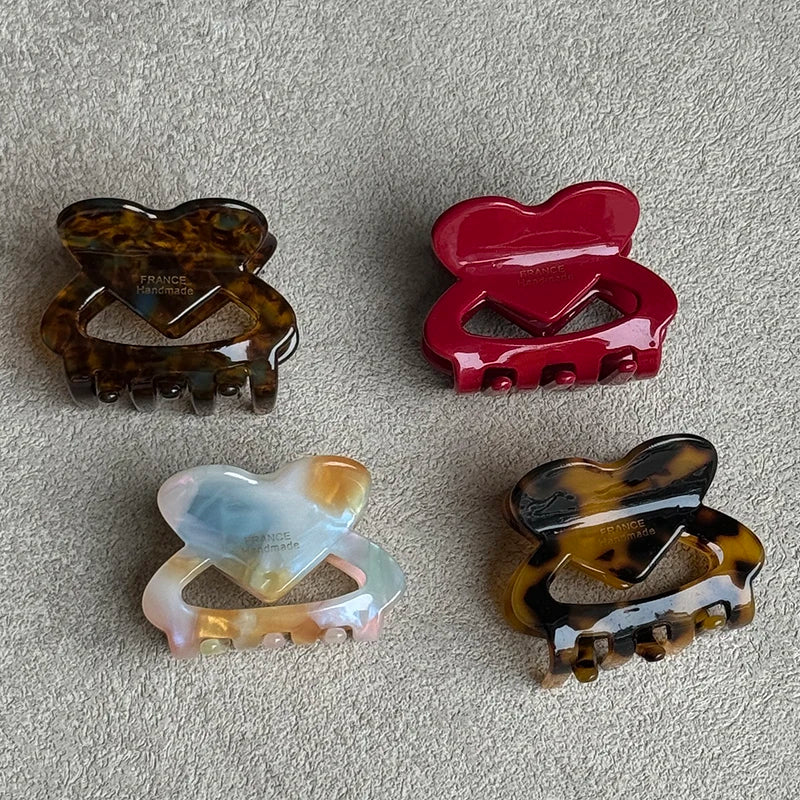 ZiTeng Acetate Heart Small Gripper Hair Clip for Girls to Style Their Hair